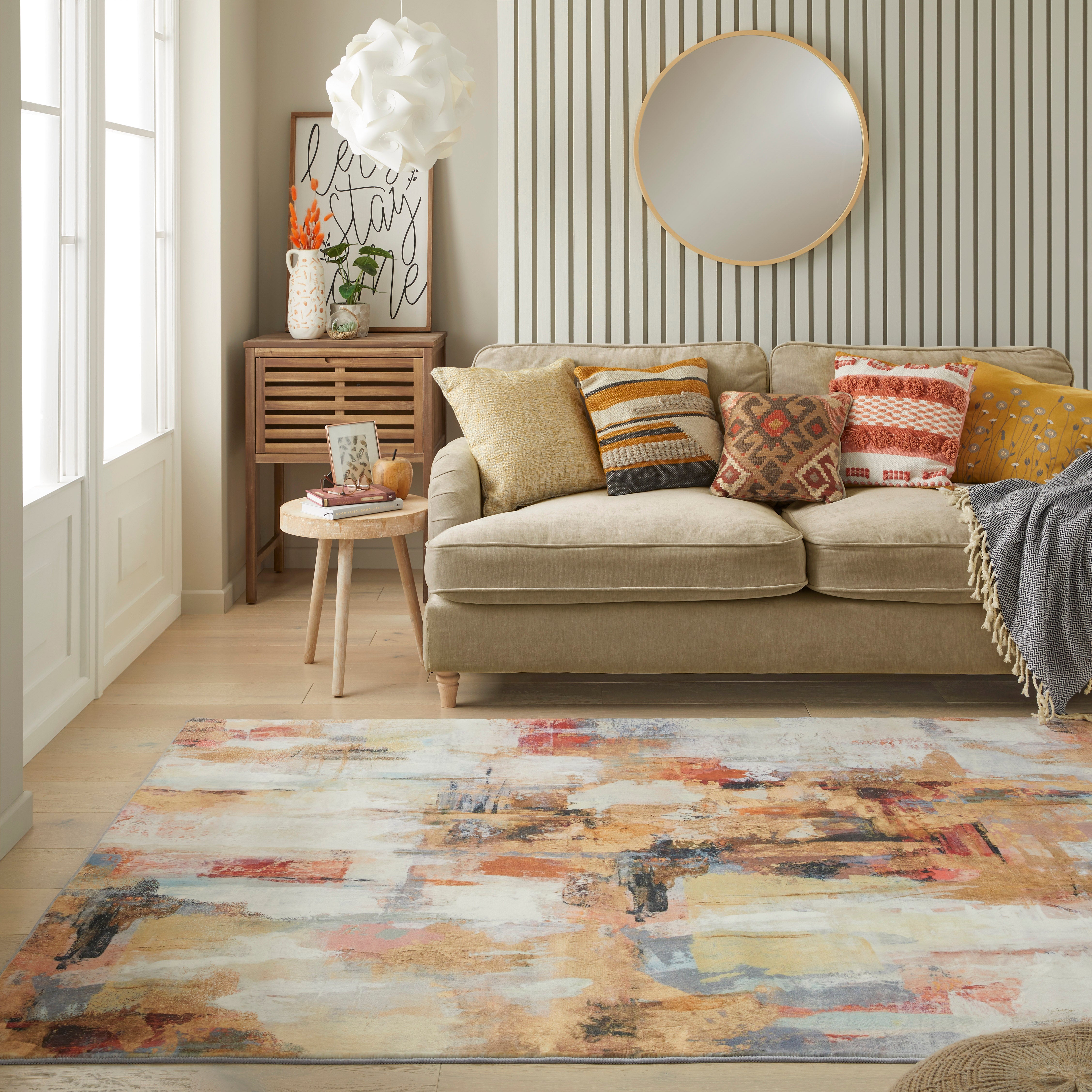 Concept Looms Lux Washable LUX03 Beige Multicolour Rug